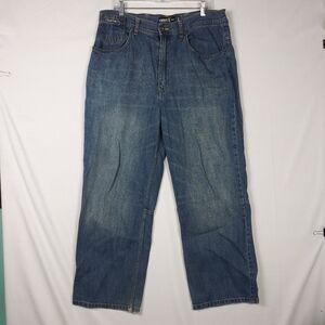 Y2K Starbury Mens Loose Fit Baggy Jeans 36x30 Wide Leg Skater Grunge Embroidered
